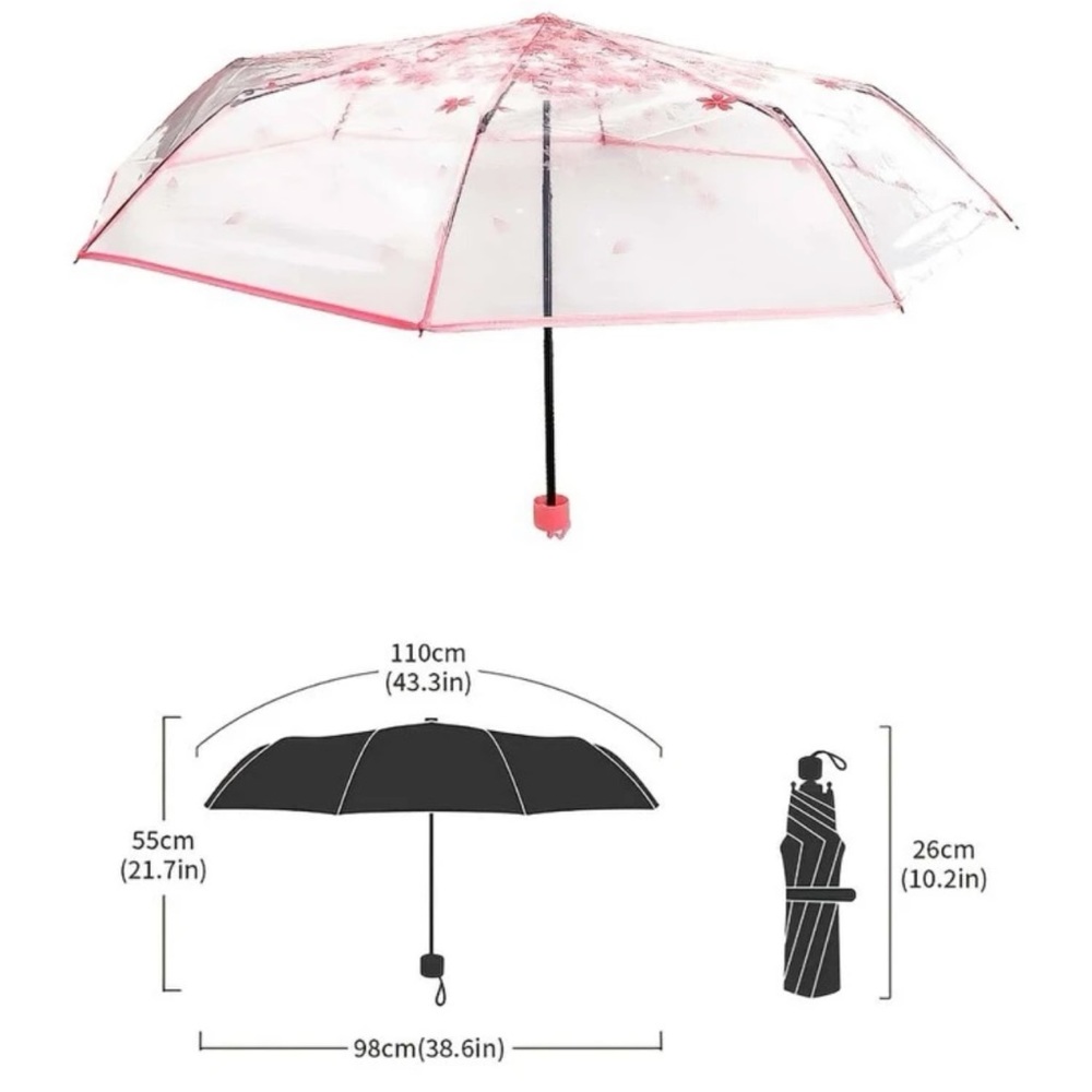 đź’•beautiful Transparent clear flowers, bubble dome cute designer goth umbrella - Picture 2 of 5